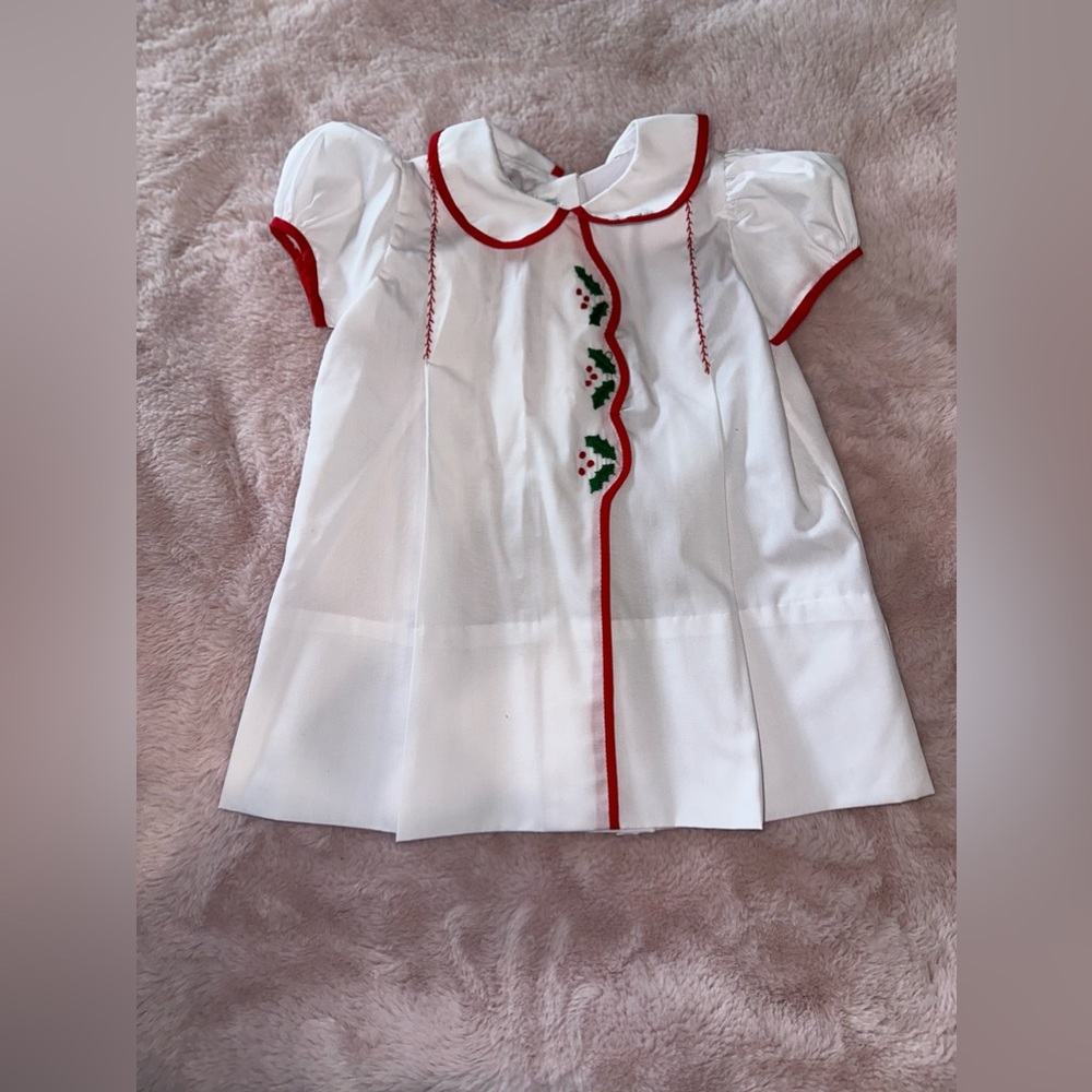 White/Red Cord Mistletoe Dress